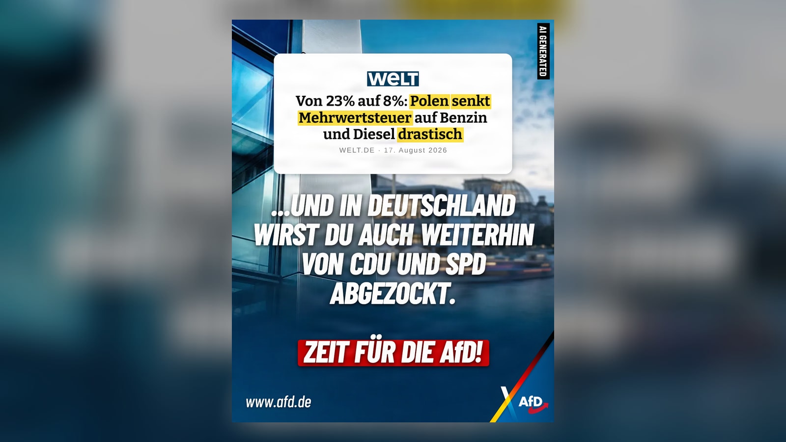 Polen senkt Mehrwertsteuer auf Kraftstoff: Das wollen wir auch für Dich!