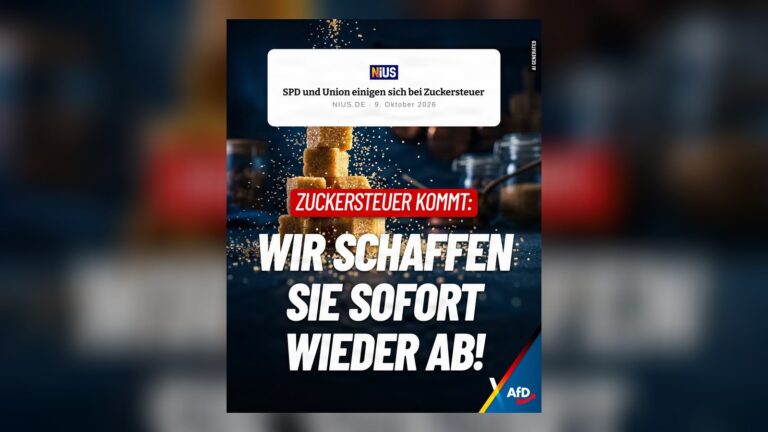 Zuckersteuer kommt: AfD schafft sie sofort wieder ab!